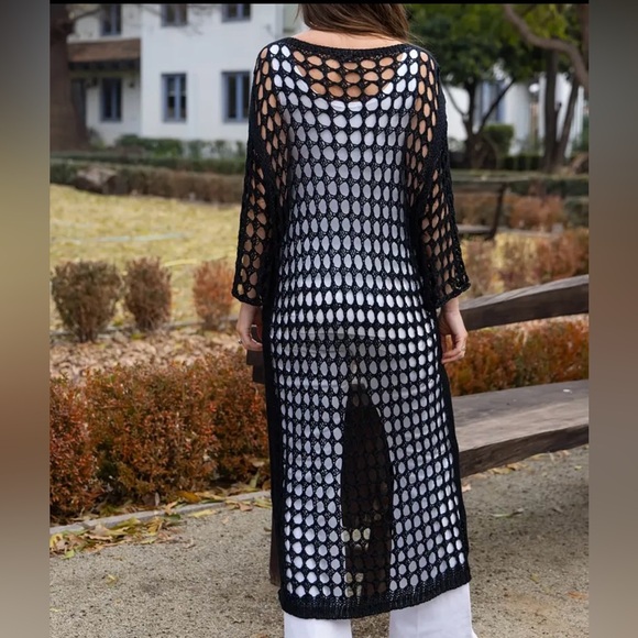 Black Crochet Cover-Up - Picture 4 of 7